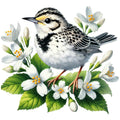 Spring Birds and Flowers Fabric Panel 13