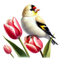 Spring Birds and Flowers Fabric Panel 18