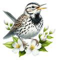 Spring Birds and Flowers Fabric Panel 5
