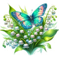 Spring Flowers and Butterflies Fabric Panel 10