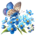 Spring Flowers and Butterflies Fabric Panel 13