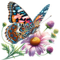 Spring Flowers and Butterflies Fabric Panel 14