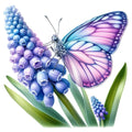 Spring Flowers and Butterflies Fabric Panel 31