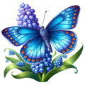 Spring Flowers and Butterflies Fabric Panel 34