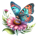 Spring Flowers and Butterflies Fabric Panel 37