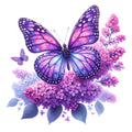 Spring Flowers and Butterflies Fabric Panel 43