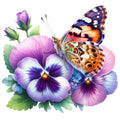 Spring Flowers and Butterflies Fabric Panel 48