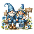 Spring Garden Gnome Fabric Panel 1