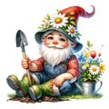Spring Garden Gnome Fabric Panel 11