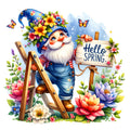 Spring Garden Gnome Fabric Panel 6