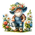 Spring Garden Gnome Fabric Panel 8