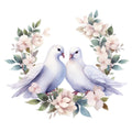 Spring White Doves Fabric Panel 12