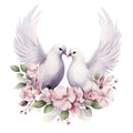 Spring White Doves Fabric Panel 14