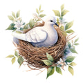 Spring White Doves Fabric Panel 6