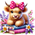 Springtime Highland Cows Fabric Panel 1