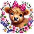 Springtime Highland Cows Fabric Panel 10