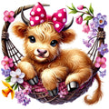 Springtime Highland Cows Fabric Panel 6