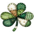 St Patricks Day Patchwork Shamrock Fabric Panel 1