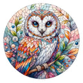 Stained Glass Owl Fabric Panel 19