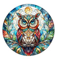 Stained Glass Owl Fabric Panel 2