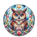 Stained Glass Owl Fabric Panel 6