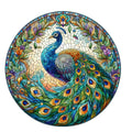 Stained Glass Peacocks Fabric Panel 11