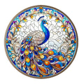 Stained Glass Peacocks Fabric Panel 7
