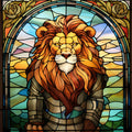 Stained Glass Wizard of OZ Fabric Panel 12