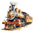 Steam Engine Train Fabric Panel 13