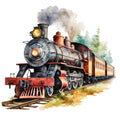 Steam Engine Train Fabric Panel 19