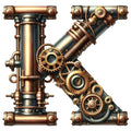 Steampunk Letter K Fabric Panel