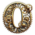 Steampunk Letter O Fabric Panel