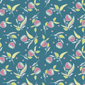 Stitch Garden - Pod Flowers - Dark Teal 44" / 45" Fabric Per Yard