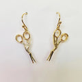 Stork Scissor Drop Earring Gold