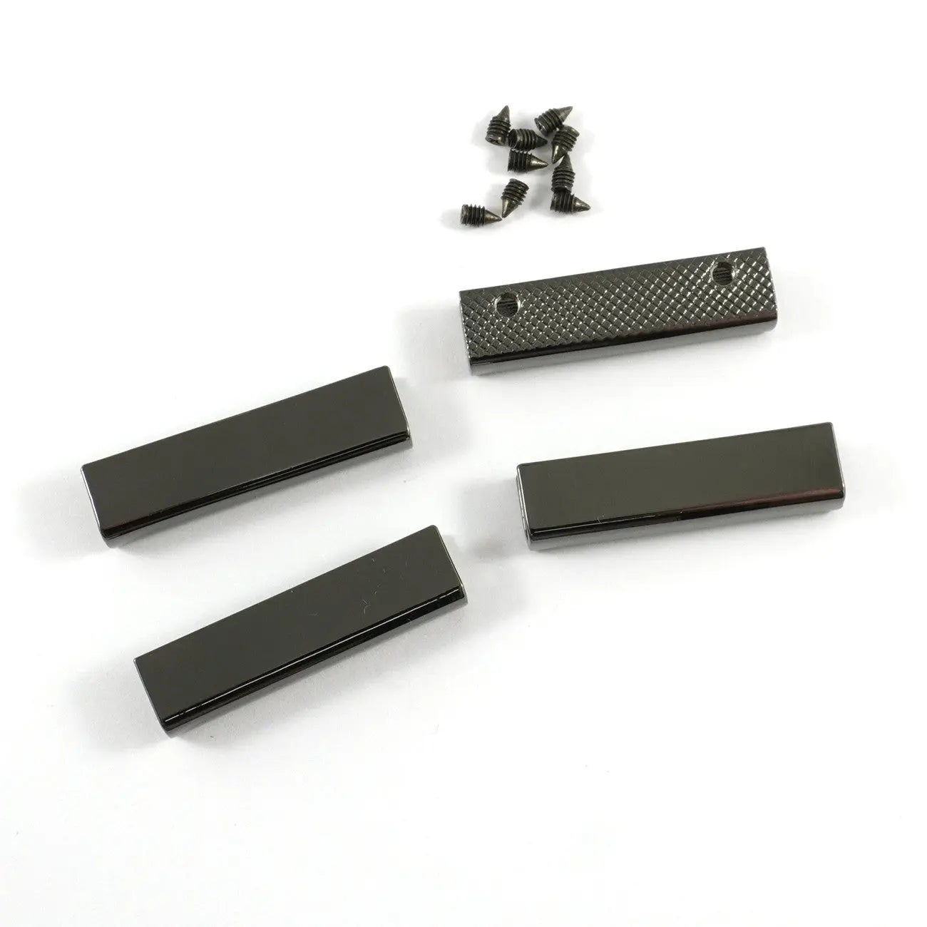 Strap End Caps Rectangle 1-1/2in wide 4pk Gunmetal
