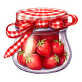 Strawberry Jam Jars Fabric Panel 4