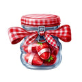 Strawberry Jam Jars Fabric Panel 5