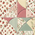 Strawberry Patchwork Fabric Panel 12
