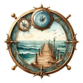 Summer Beach Round Fabric Panel 29