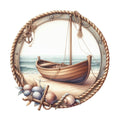 Summer Beach Round Fabric Panel 5