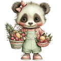 Summer Fruit Basket Animals Fabric Panel 10