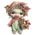 Summer Fruit Basket Animals Fabric Panel 16