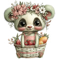 Summer Fruit Basket Animals Fabric Panel 17