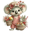 Summer Fruit Basket Animals Fabric Panel 20