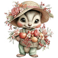 Summer Fruit Basket Animals Fabric Panel 3