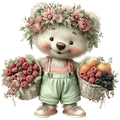 Summer Fruit Basket Animals Fabric Panel 35