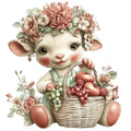 Summer Fruit Basket Animals Fabric Panel 5