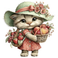 Summer Fruit Basket Animals Fabric Panel 7