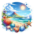 Summer at the Beach Fabric Panel 14