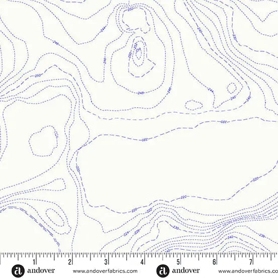 Sun Print Whisper Pond Topography 44"/45" Fabric Per Yard